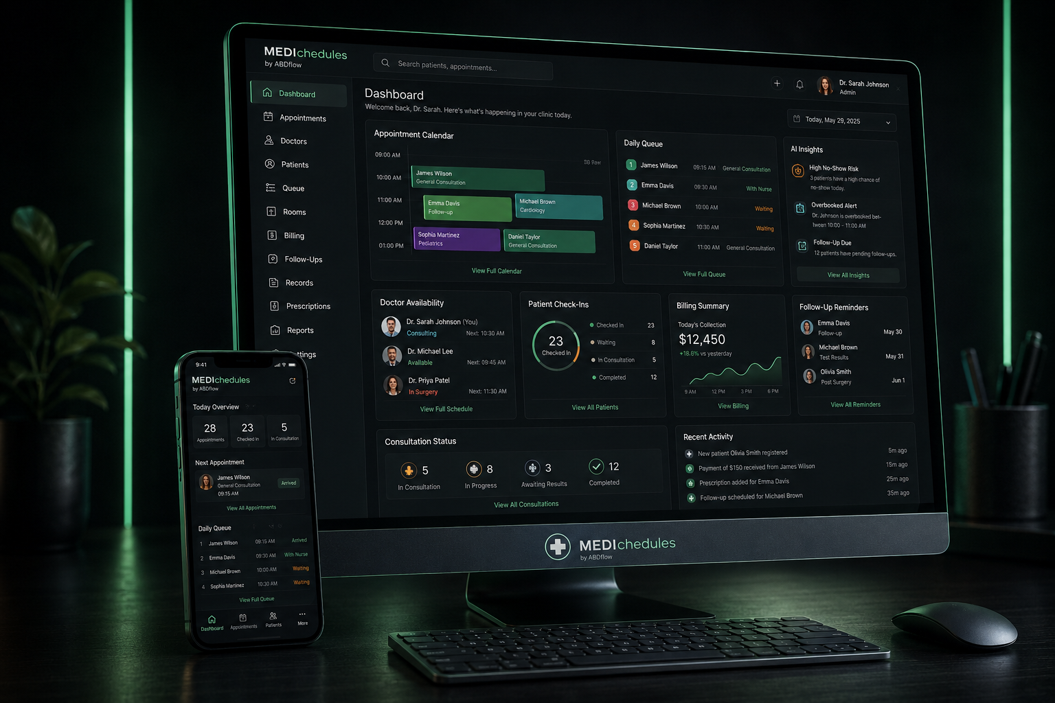 MEDIchedules healthcare operations dashboard